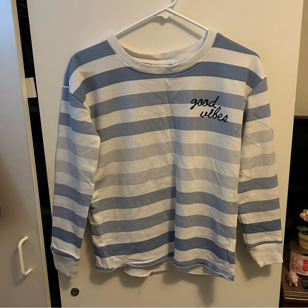 Doe Striped Good Vibes Sweatshirt